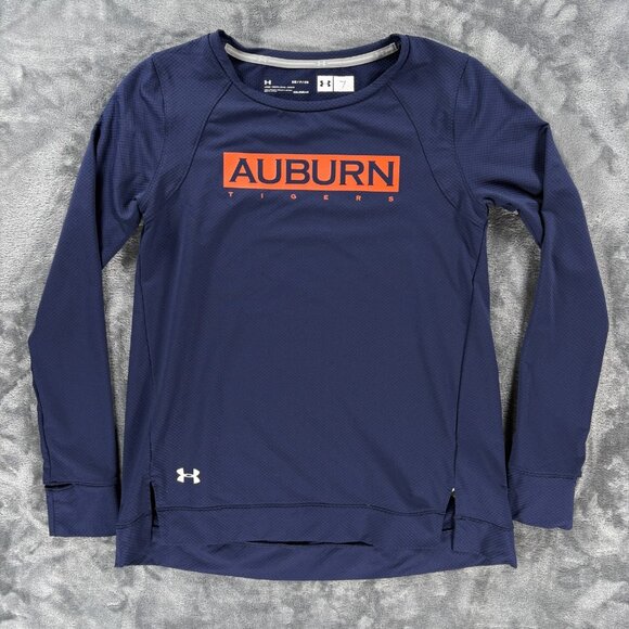 Under Armour ColdGear Auburn Tigers Women S Navy Long Sleeve Shirt Loose Fit - Picture 1 of 11
